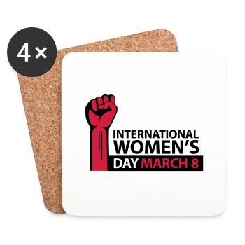 Internationaler Frauentag 8. März - Untersetzer (4er-Set) - Weiß - Vorne