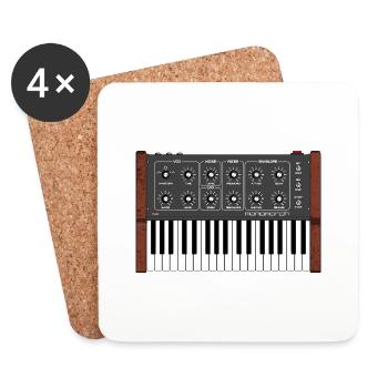 Analog Vintage Synthesizer - Coasters (set of 4) - white - Front