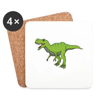 T -Rex Comic Dinosarier - Coasters (set of 4) - white - Front