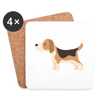 beagle - Untersetzer (4er-Set) - Weiß - Vorne