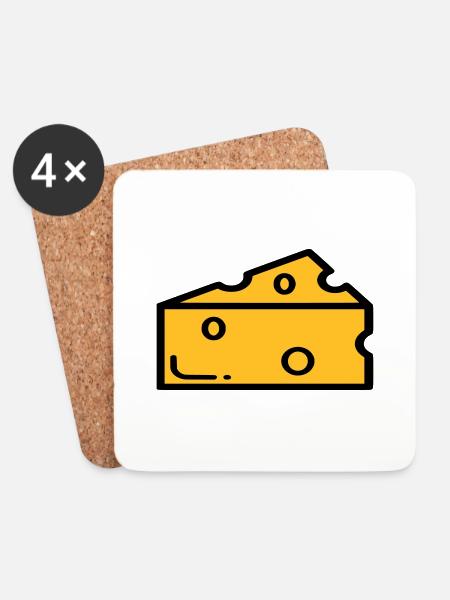 Käse - Untersetzer (4er-Set) - Weiß