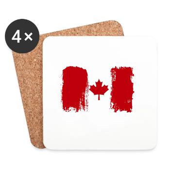 Maple Leaf Ink Splash - Coasters (set of 4) - white - Front