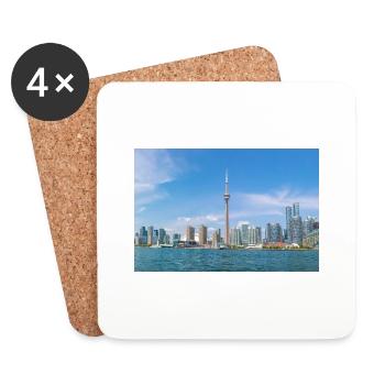 Ontario Toronto Skyline Panoramic View Canada - Coasters (set of 4) - white - Front