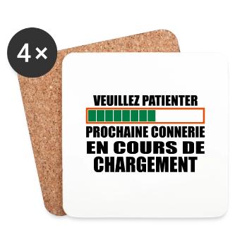 Connerie chargement cadeau humour - Dessous de verre (lot de 4) - blanc - Devant