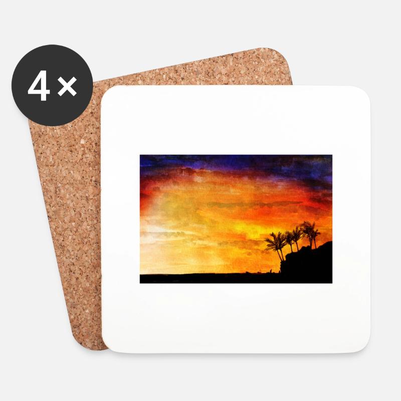 Caribbean - Coasters (set of 4) - white