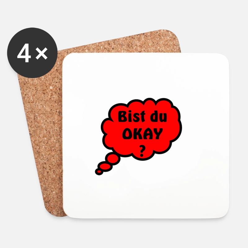 Bist du Okay - Untersetzer (4er-Set) - Weiß