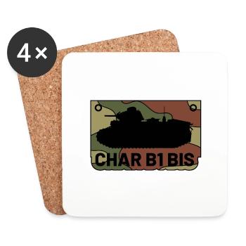 Char B1 BIS - Coasters (set of 4) - white - Front