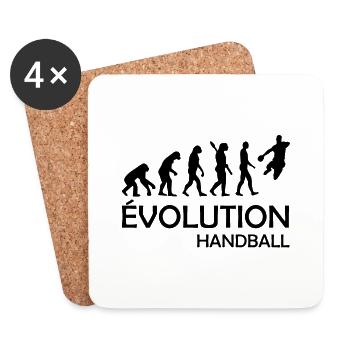 évolution handball - cadeau humour handballeur - Dessous de verre (lot de 4) - blanc - Devant