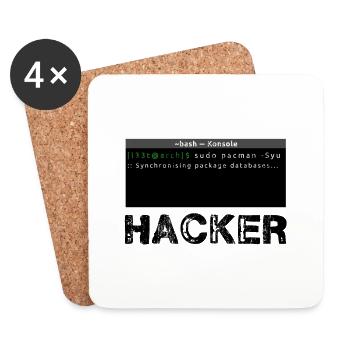 Hacker Linux - Coasters (set of 4) - white - Front