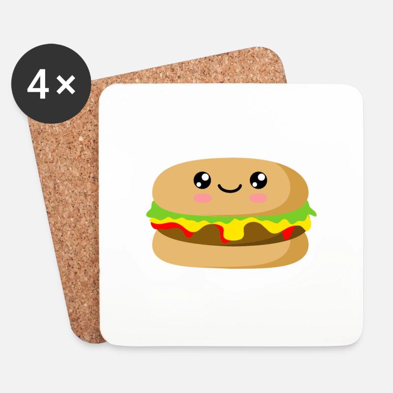 Burger - Untersetzer (4er-Set) - Weiß