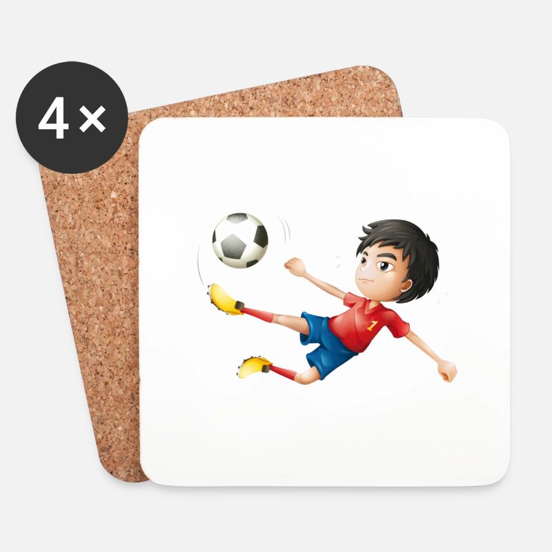 Soccer - Untersetzer (4er-Set) - Weiß