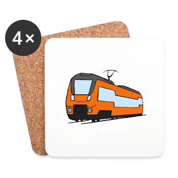 Regional train train locomotive railroad model railway - Coasters (set of 4) - white - Front
