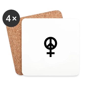 Mouvement des femmes pour la paix - Dessous de verre (lot de 4) - blanc - Devant