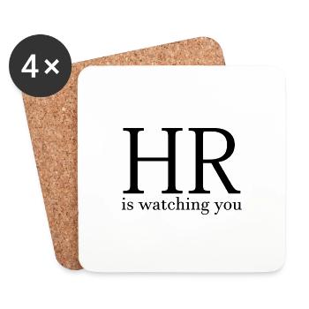 hr is watching you - Untersetzer (4er-Set) - Weiß - Vorne