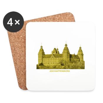 Aschaffenburg Castle Johannisburg Franconia Bavaria - Coasters (set of 4) - white - Front