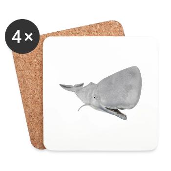Sperm whale, whale, whale - Coasters (set of 4) - white - Front