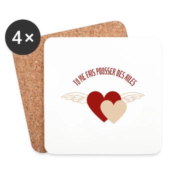 Tu me fais pousser des ailes - Dessous de verre (lot de 4) - blanc - Devant
