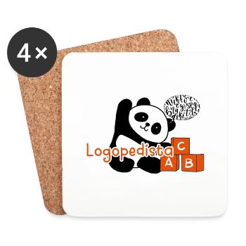 Panda Speech Therapist - Coasters (set of 4) - white - Front