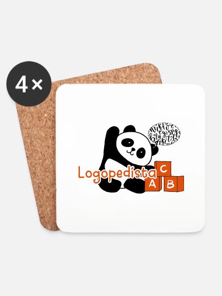 Panda Speech Therapist - Coasters (set of 4) - white