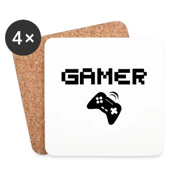 Gamer Gaming Geschenk Spieler - Untersetzer (4er-Set) - Weiß - Vorne