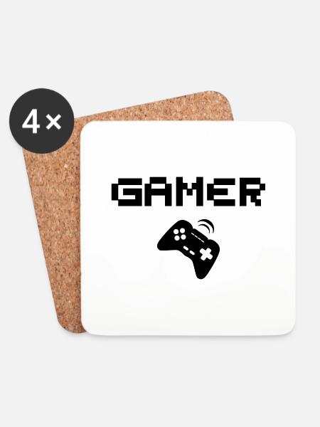 Gamer Gaming gift player - Coasters (set of 4) - white
