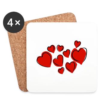 Valentine heart - Coasters (set of 4) - white - Front