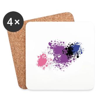Blobs de Genderfluid Pride - Dessous de verre (lot de 4) - blanc - Devant