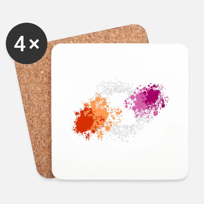 Lesbian pride blobs - Coasters (set of 4) - white