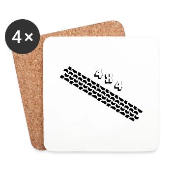 Traces de pneus 4x4 - Dessous de verre (lot de 4) - blanc - Devant