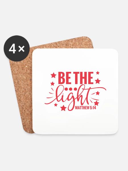 Be The Light matthew - Untersetzer (4er-Set) - Weiß