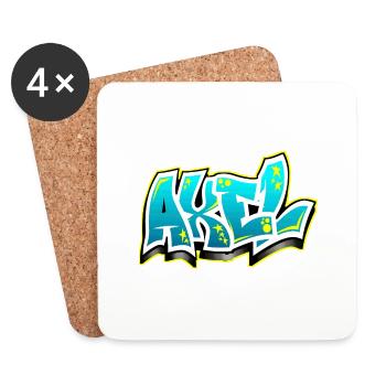 Graffiti Name Axel - Coasters (set of 4) - white - Front