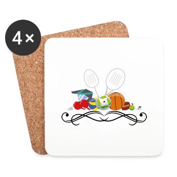 Sport - Dessous de verre (lot de 4) - blanc - Devant