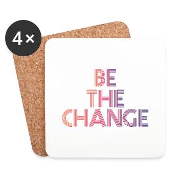 BE THE CHANGE ORANGE DARK - Untersetzer (4er-Set) - Weiß - Vorne