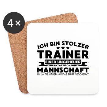 Trainer Handball Hobby Sport Geschenk - Untersetzer (4er-Set) - Weiß - Vorne