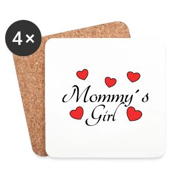 Mommy s Girl Kinder Mama Tochter Geschenkidee - Untersetzer (4er-Set) - Weiß - Vorne