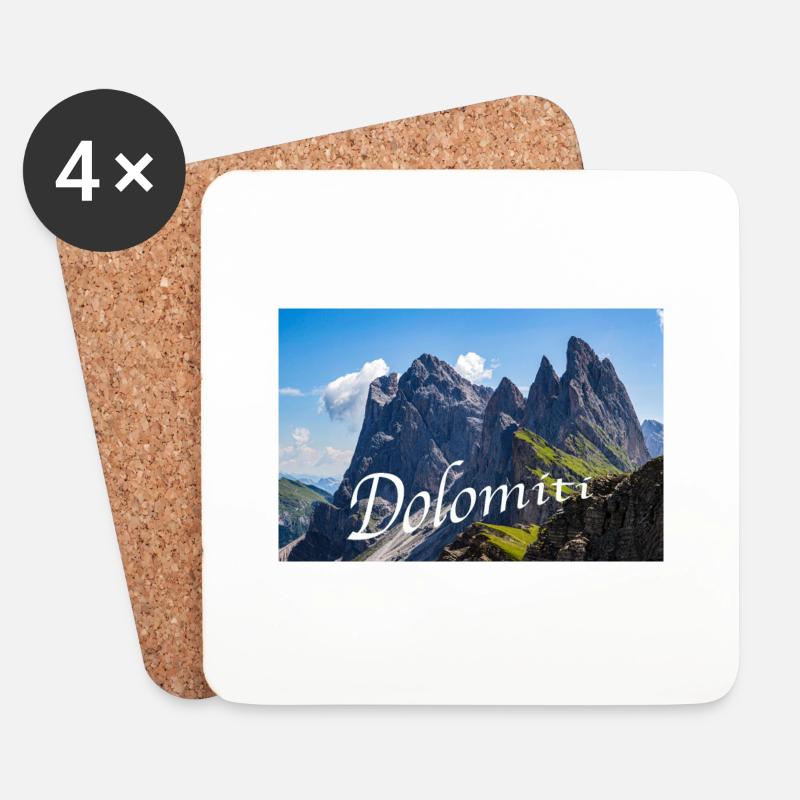 Dolomiti - Untersetzer (4er-Set) - Weiß
