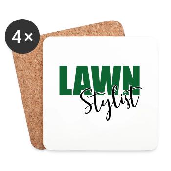 Mowing the lawn - Coasters (set of 4) - white - Front