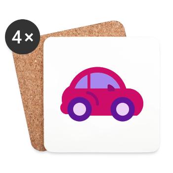 Voiture - Dessous de verre (lot de 4) - blanc - Devant