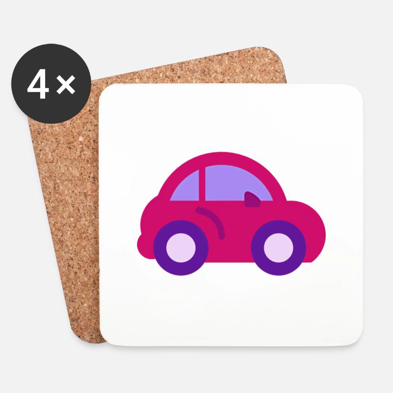 Auto - Untersetzer (4er-Set) - Weiß