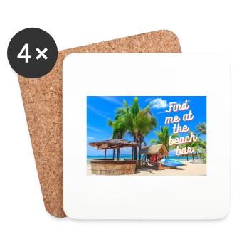 Find me at the beach bar - Coasters (set of 4) - white - Front