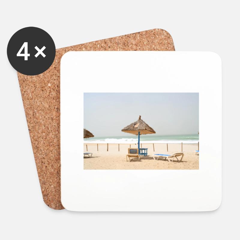 Strandurlaub - Untersetzer (4er-Set) - Weiß
