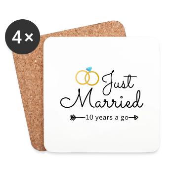 10th Wedding Anniversary - Coasters (set of 4) - white - Front