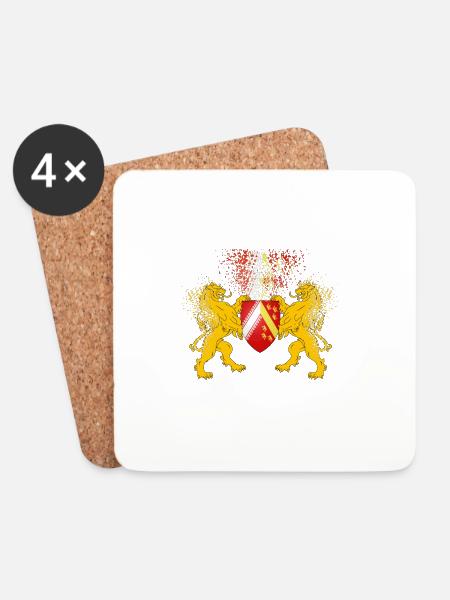 T-Shirt Elsass Lions Blason Omega - Untersetzer (4er-Set) - Weiß