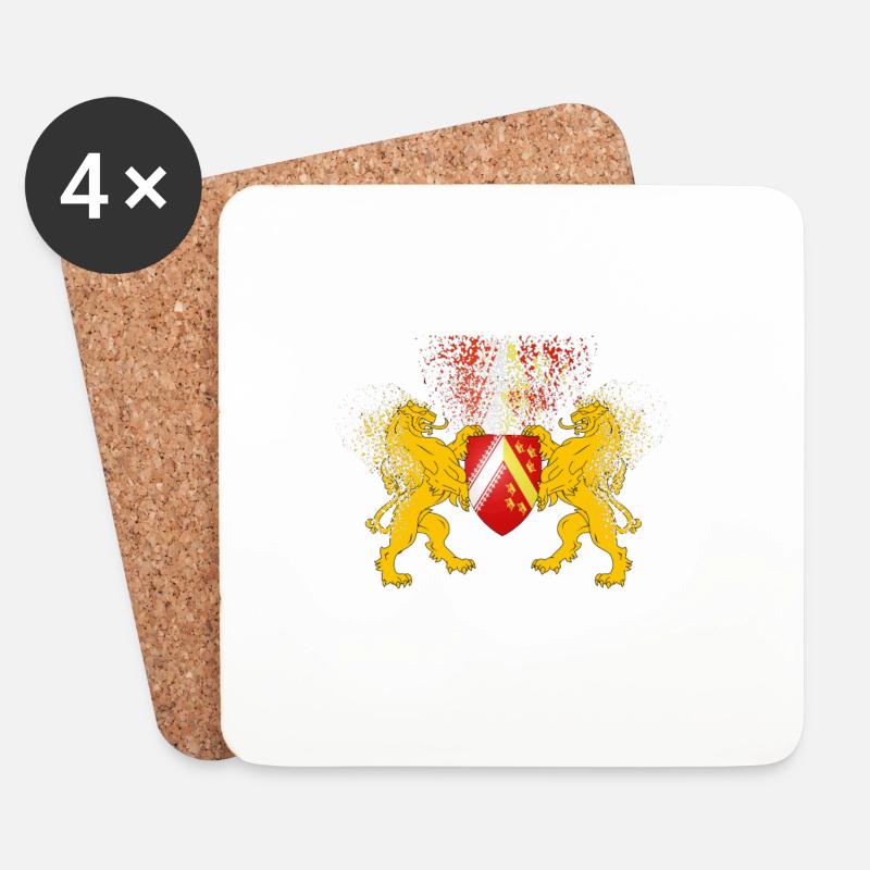 T-Shirt Elsass Lions Blason Omega - Untersetzer (4er-Set) - Weiß