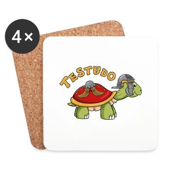 Testudo - The Roman Turtle - Coasters (set of 4) - white - Front