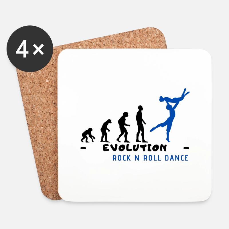 Evolution Rock n Roll Dance Black - Untersetzer (4er-Set) - Weiß