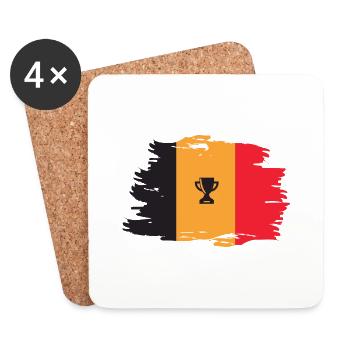 België voetbal /Rode Duivels/ WK/ EK/diables rouge - Dessous de verre (lot de 4) - blanc - Devant