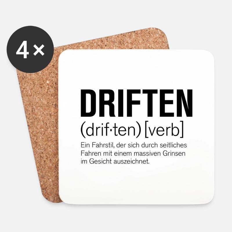 Driften - Untersetzer (4er-Set) - Weiß