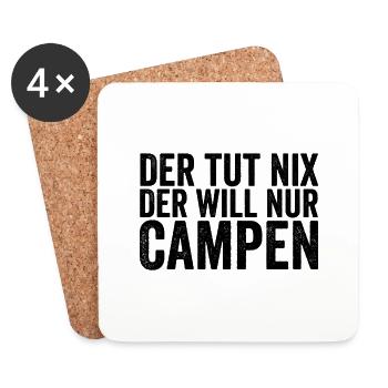 Camper Camping Campen Wohnwagen lustig - Untersetzer (4er-Set) - Weiß - Vorne