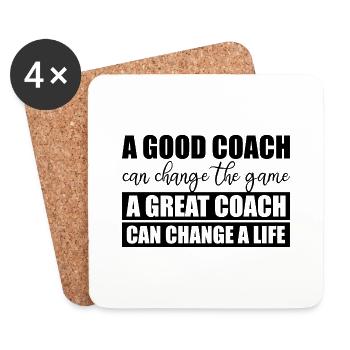 A Great Coach Can Change A Life 2 - Untersetzer (4er-Set) - Weiß - Vorne